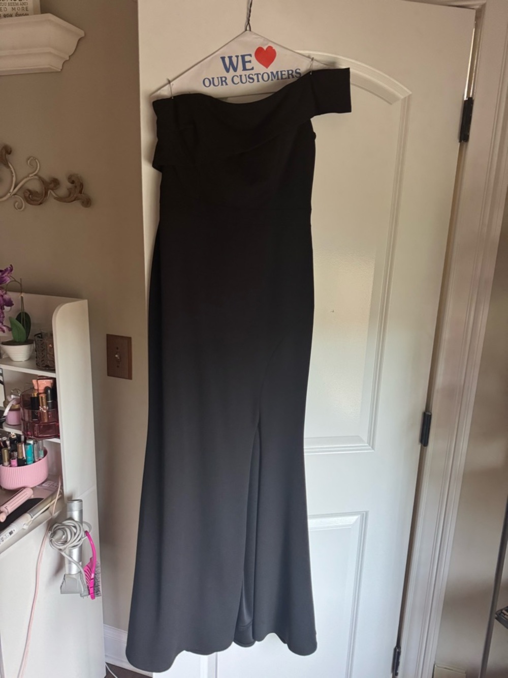 Aqua  Black Evening Gown